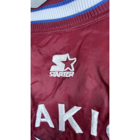Vintage Colorado Avalanche Jacket Mens Large Red NHL Hockey Starter Sakic 19 - Picture 13 of 14
